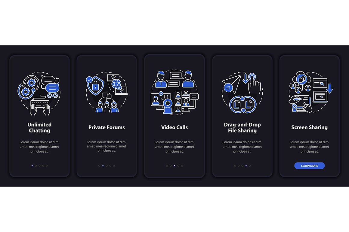 Messaging Software App Screens Bundle