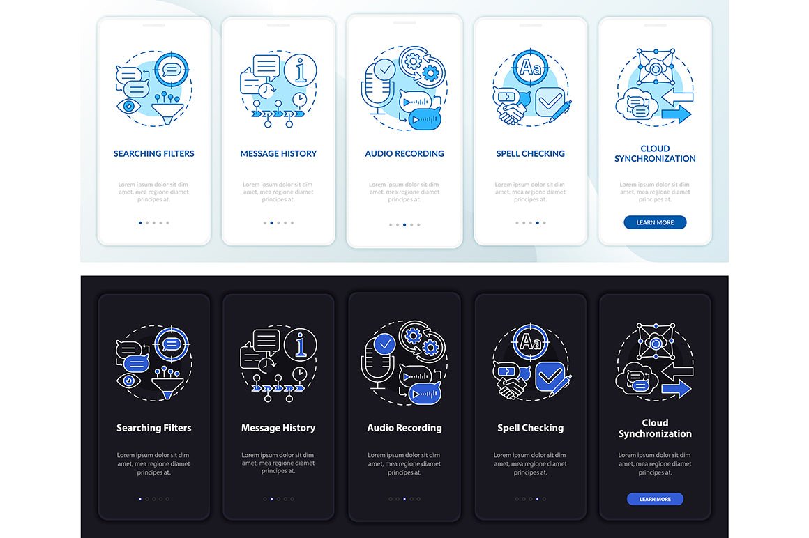 Messaging Software App Screens Bundle
