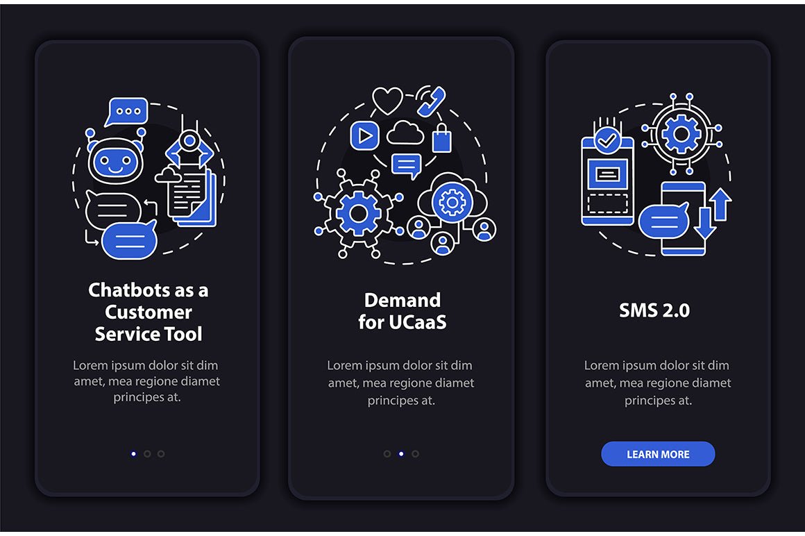 Messaging Software App Screens Bundle