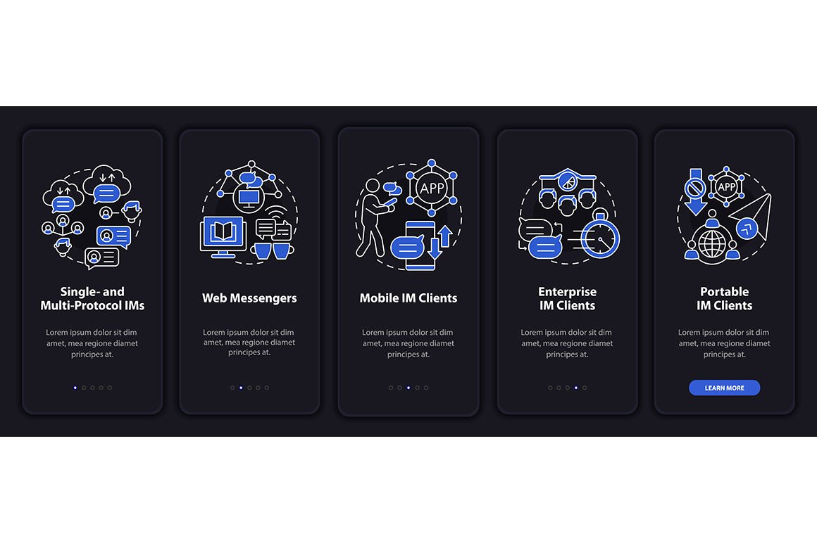 Messaging Software App Screens Bundle