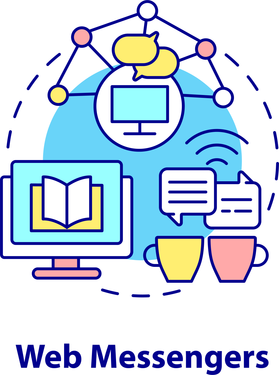 Messaging software concept icons bundle