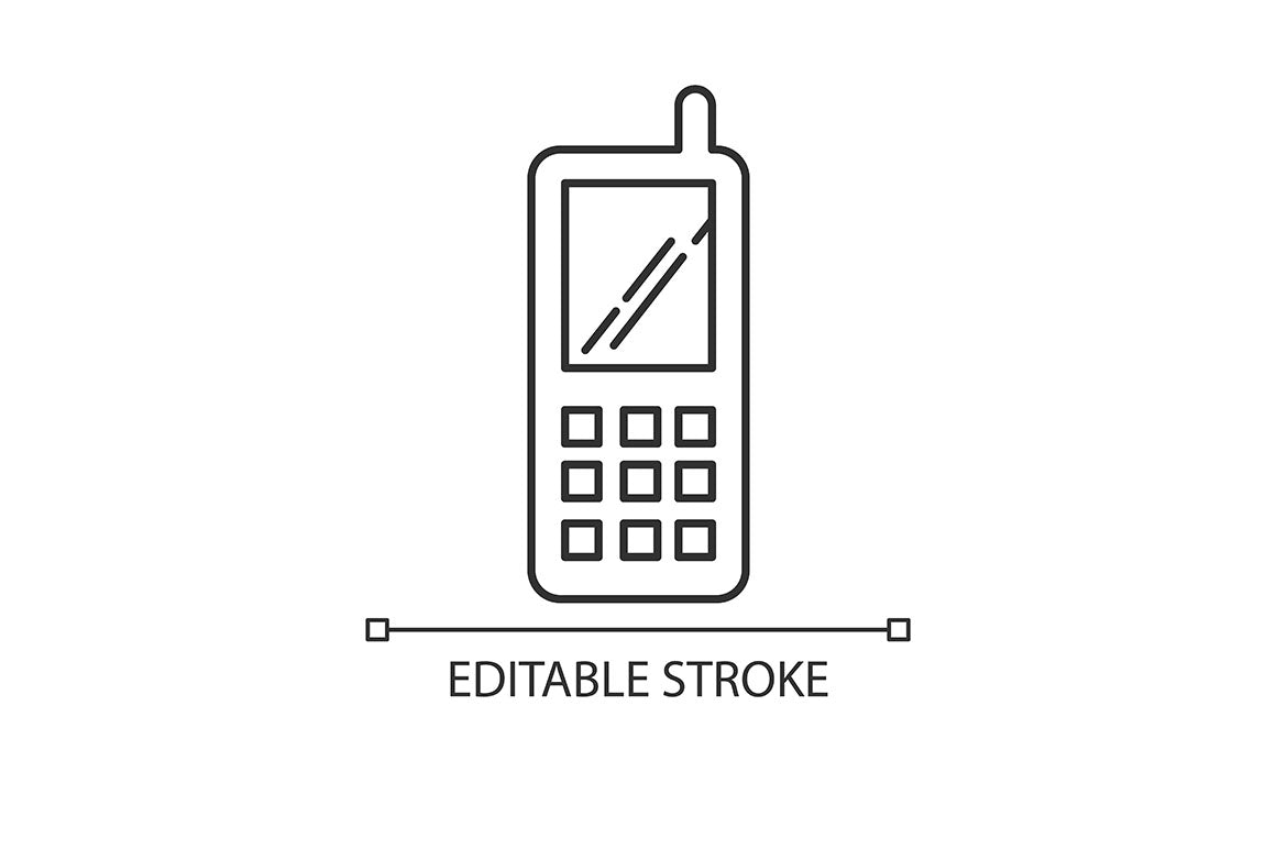 Mobile devices pixel perfect linear icons set