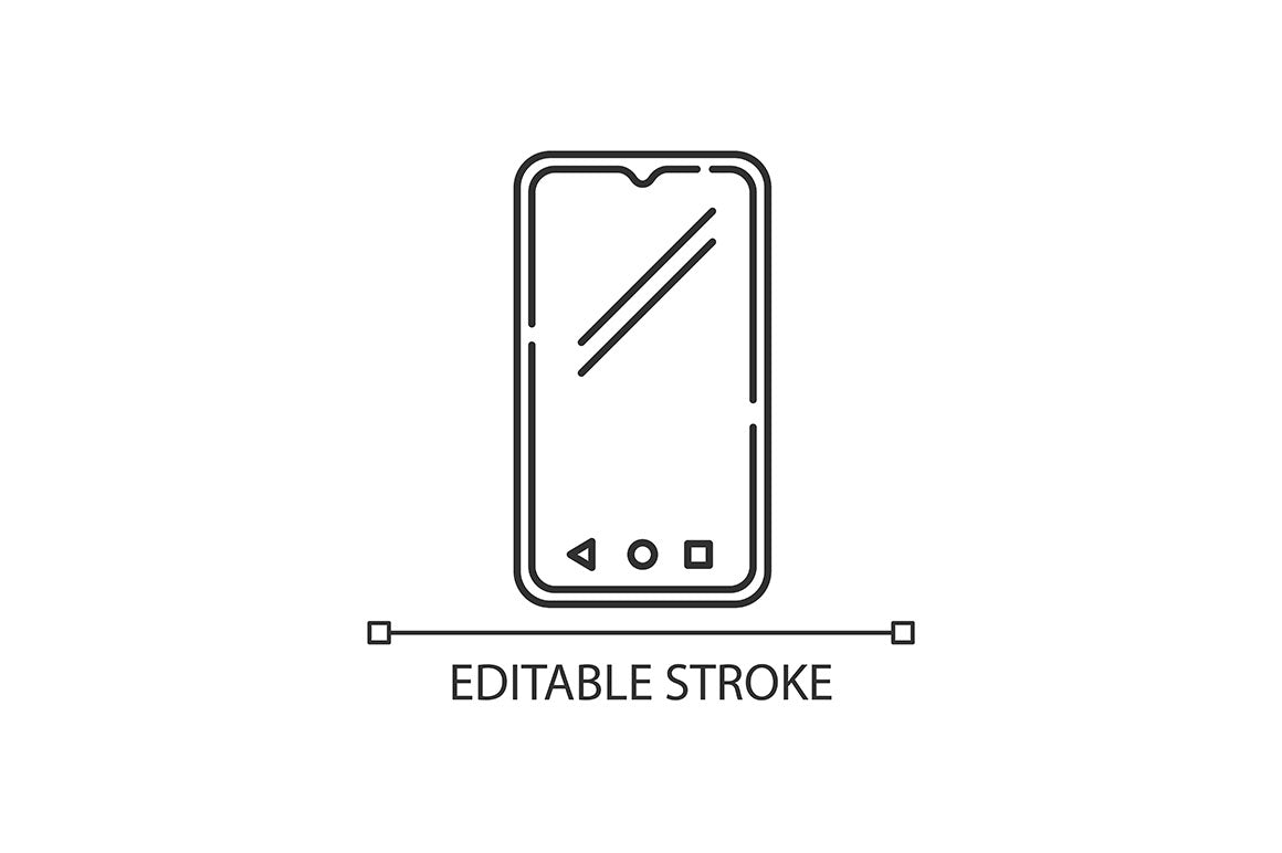 Mobile devices pixel perfect linear icons set