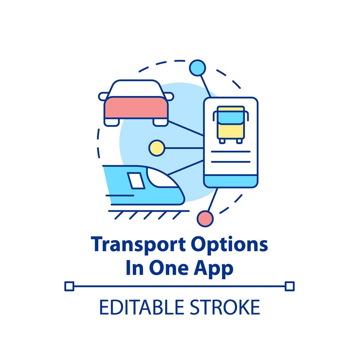Mobility as service concept icons bundle