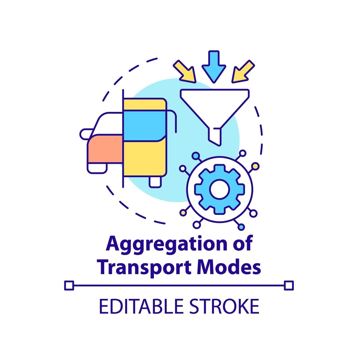 Mobility as service concept icons bundle