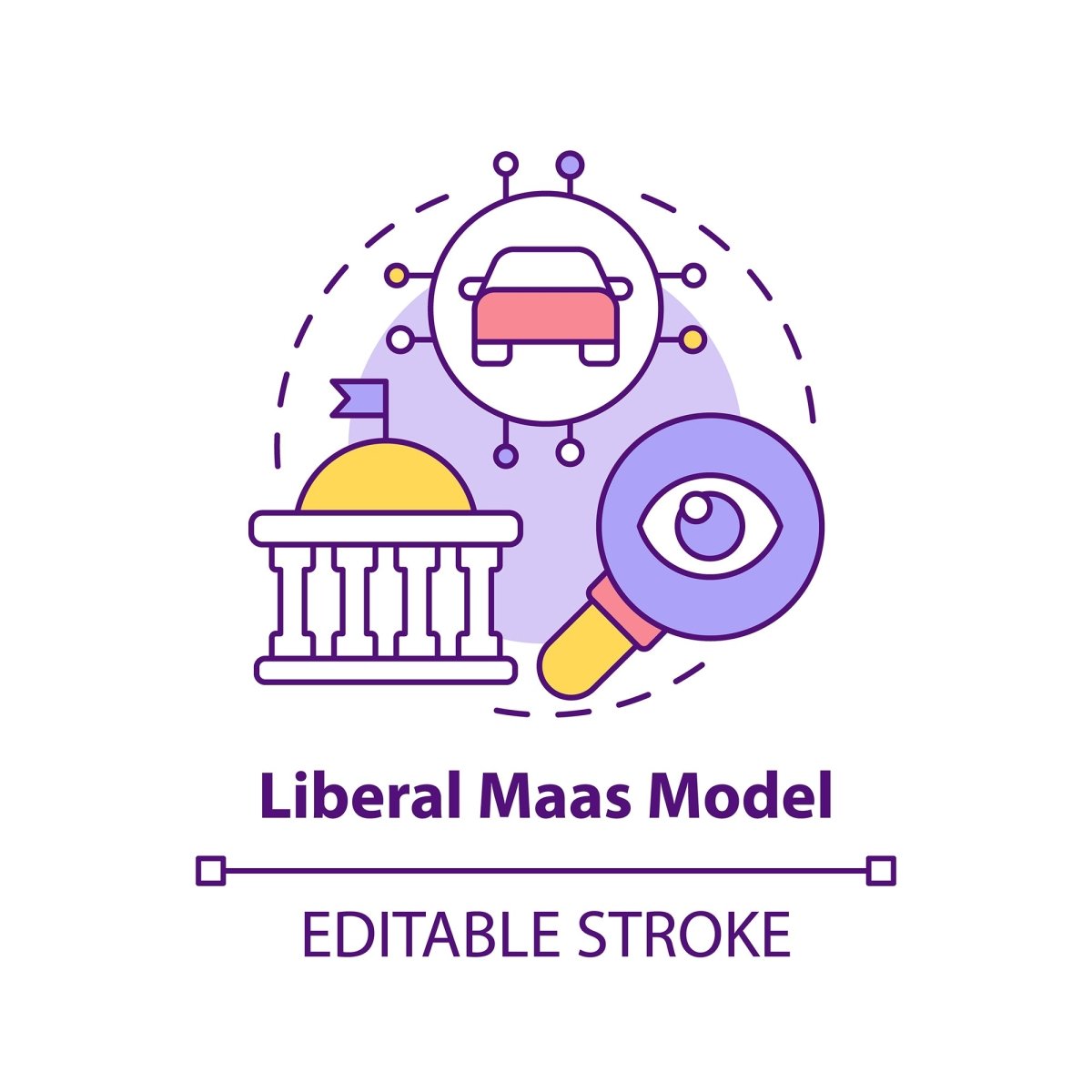 Mobility as service concept icons bundle