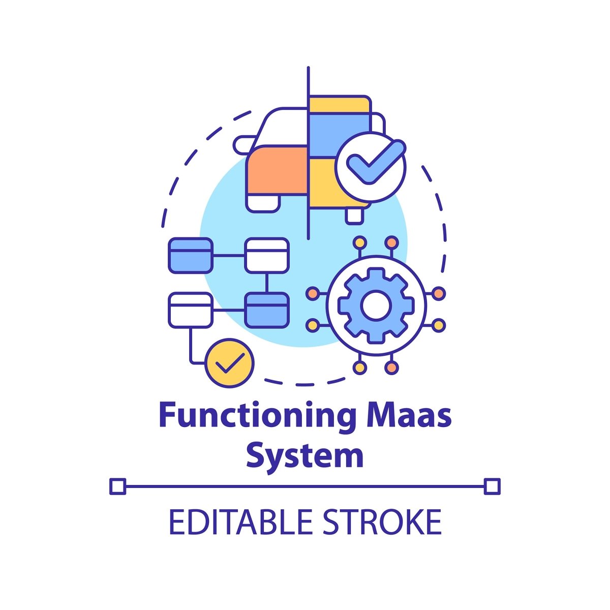 Mobility as service concept icons bundle