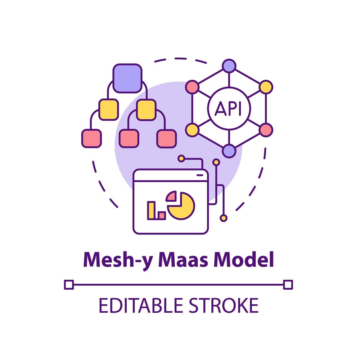 Mobility as service concept icons bundle