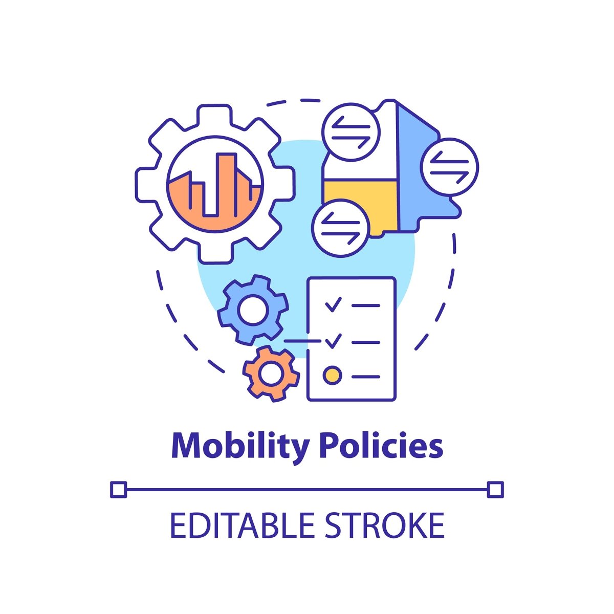 Mobility as service concept icons bundle