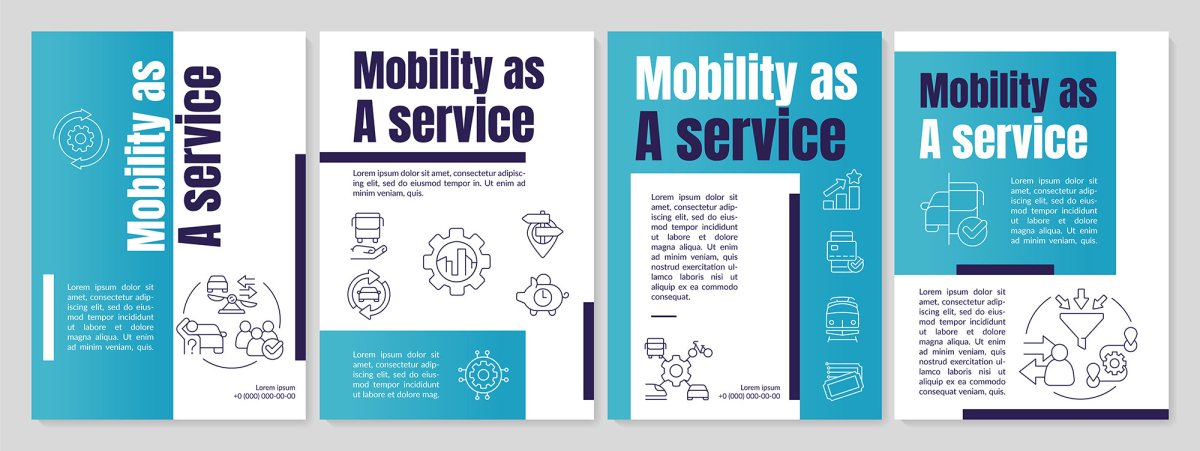 Mobility as service for passengers brochure template set