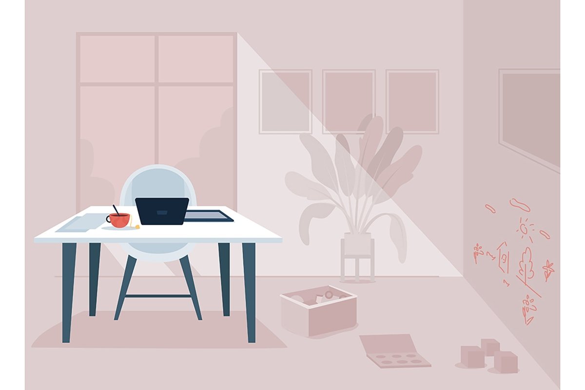 Monochrome bathroom flat color vector illustration set