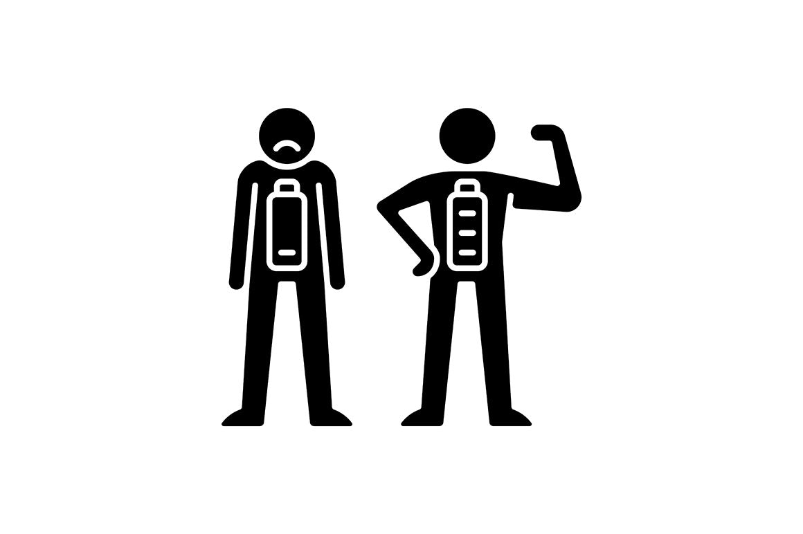 Motivation black glyph icons set on white space
