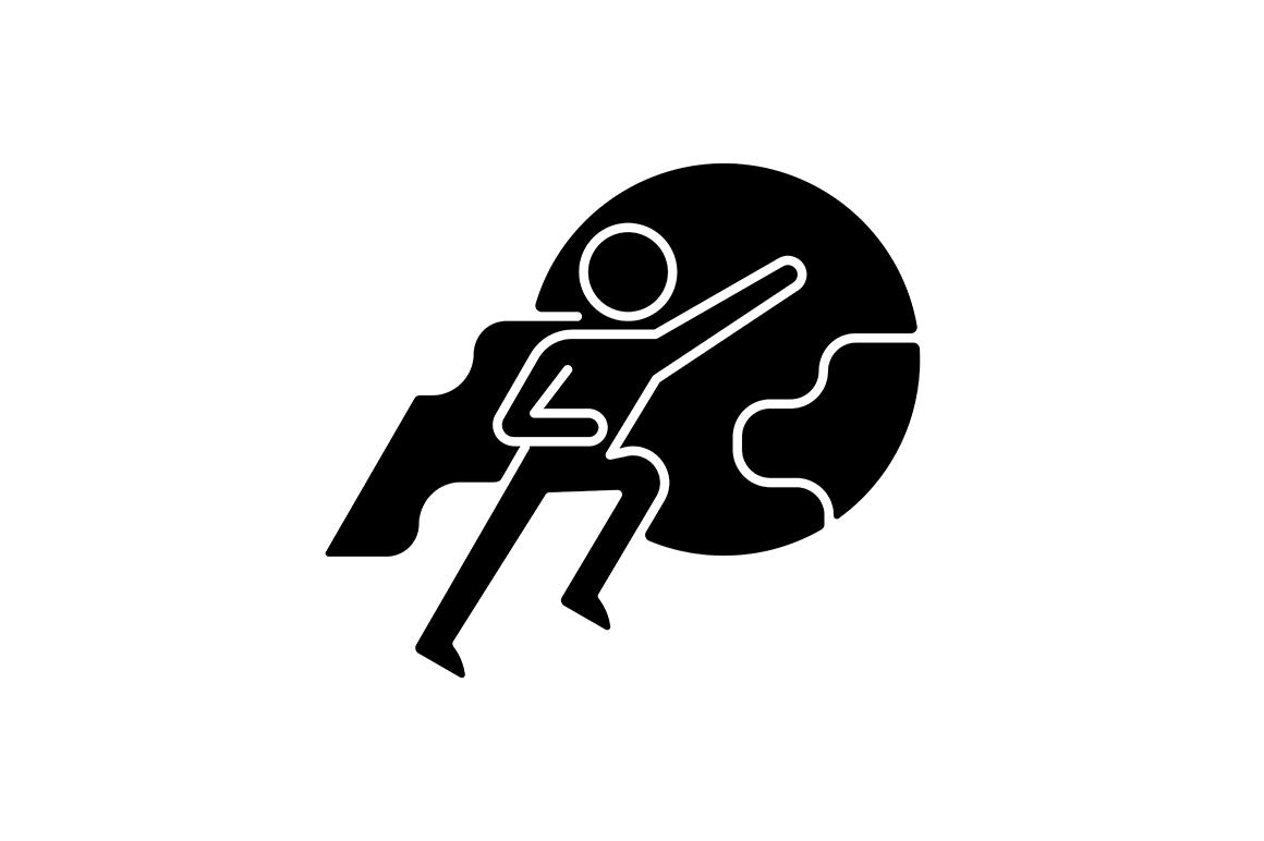 Motivation black glyph icons set on white space
