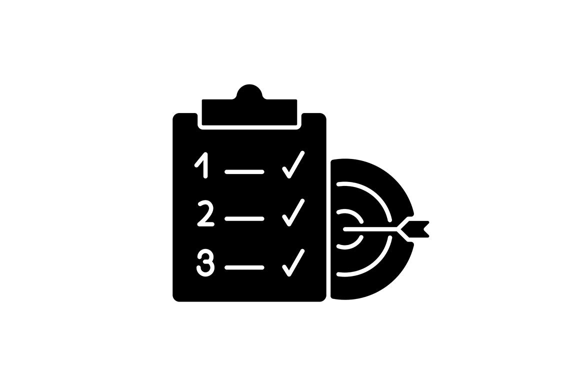 Motivation black glyph icons set on white space
