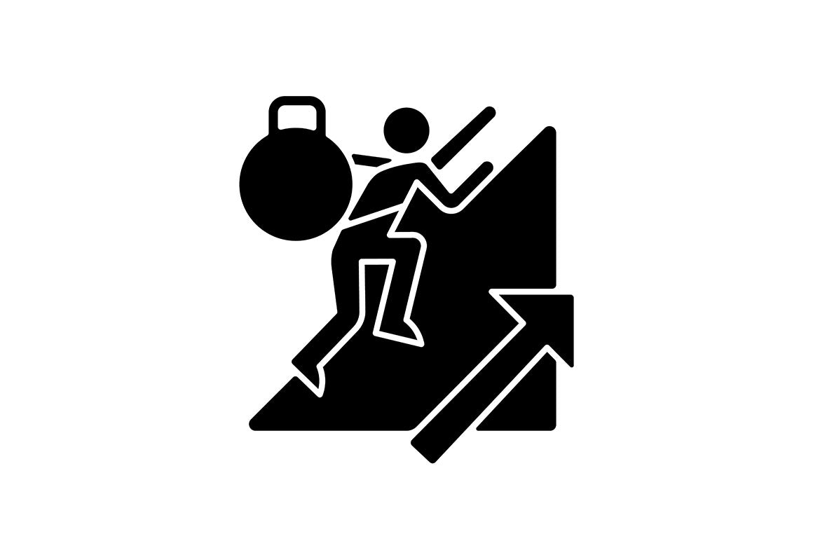 Motivation black glyph icons set on white space