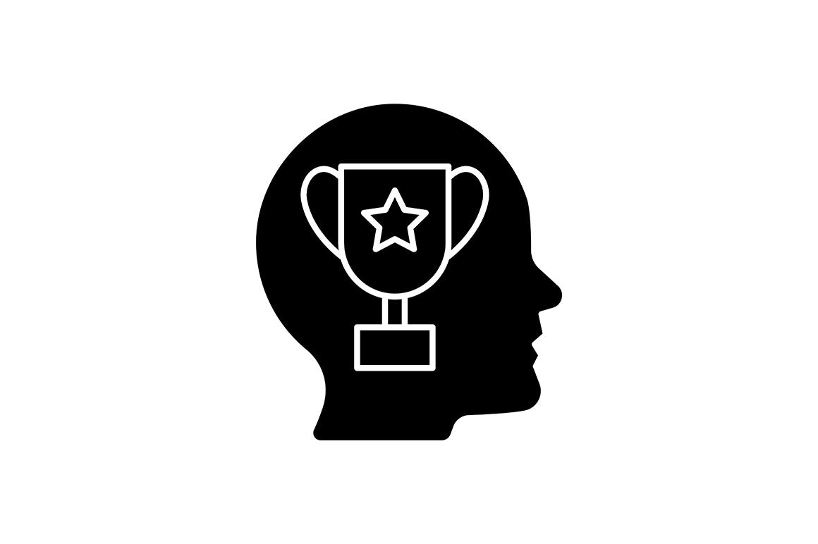 Motivation black glyph icons set on white space