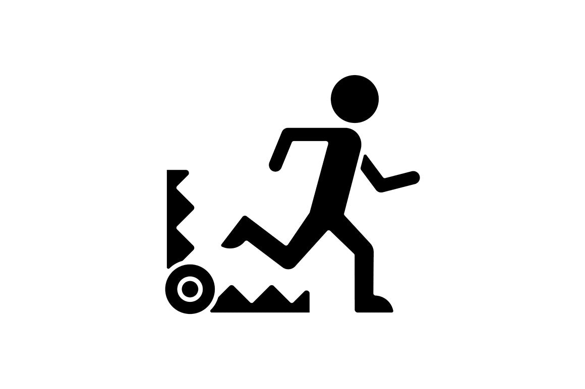 Motivation black glyph icons set on white space