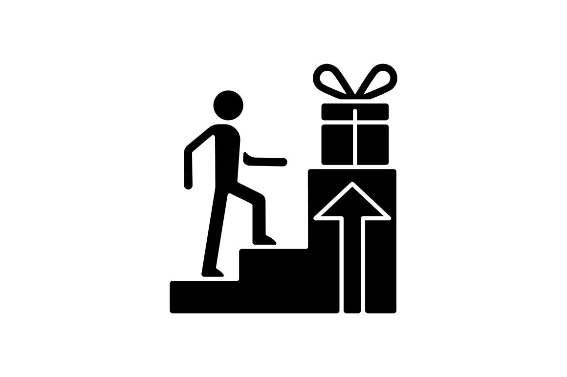 Motivation black glyph icons set on white space