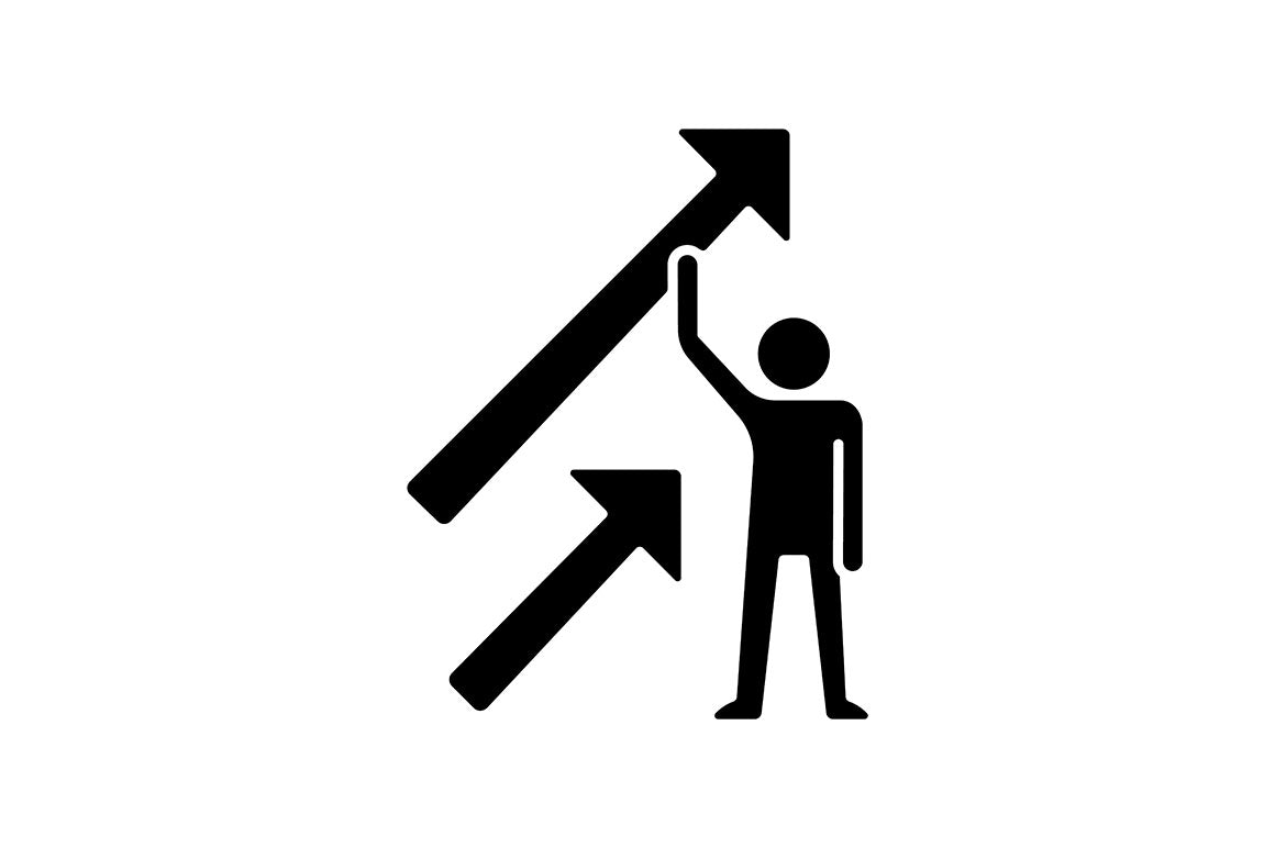 Motivation black glyph icons set on white space