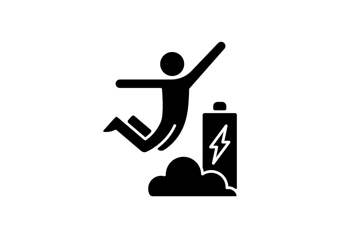 Motivation black glyph icons set on white space