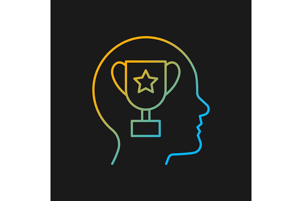 Motivation gradient icons set for dark and light mode