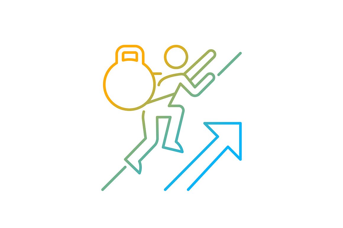 Motivation gradient icons set for dark and light mode
