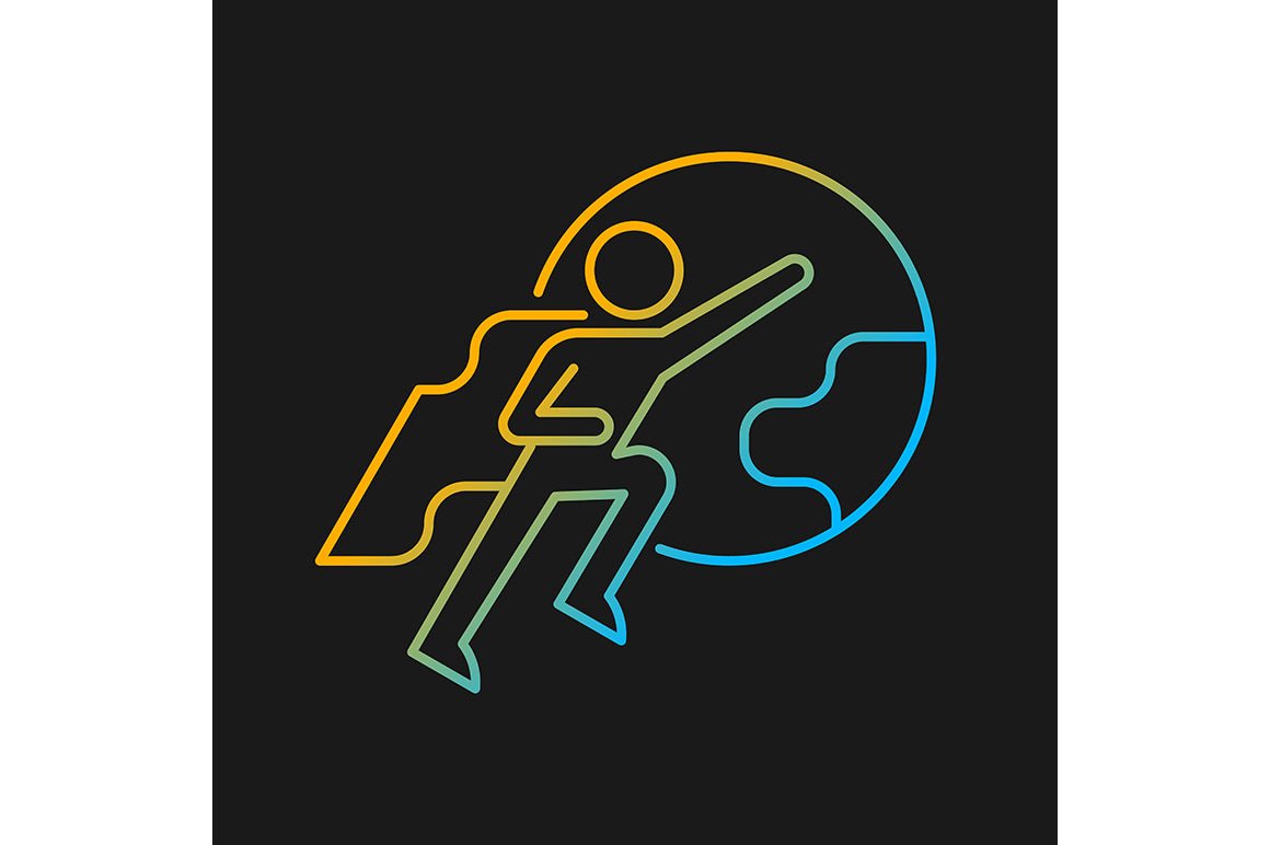 Motivation gradient icons set for dark and light mode