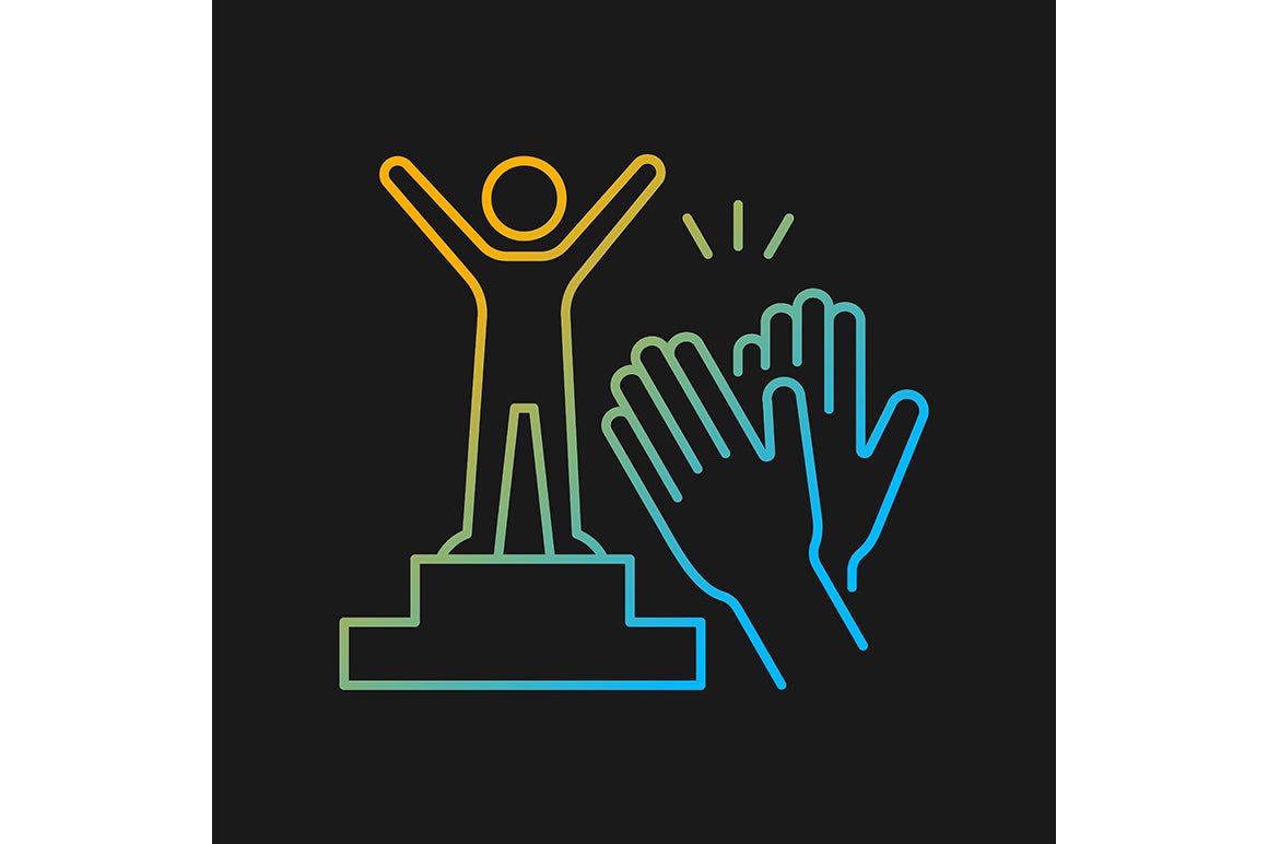 Motivation gradient icons set for dark and light mode