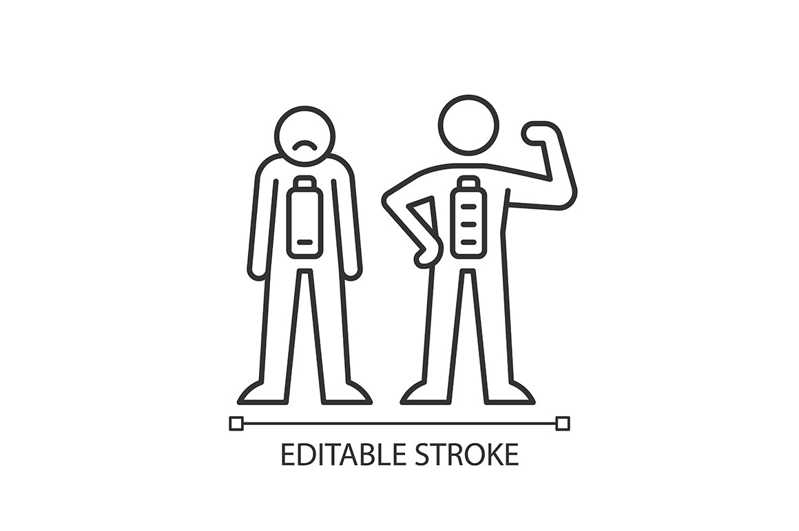 Motivation linear icons set for dark and light mode. Editable Stroke