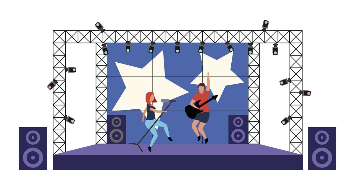 Music festival flat concept vector illustrations set