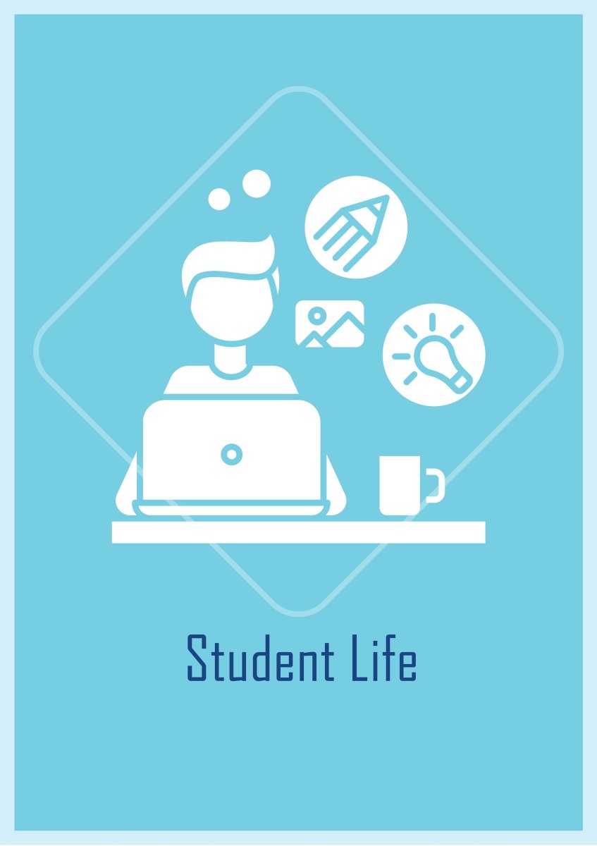 National students day greeting cards with glyph icon element set