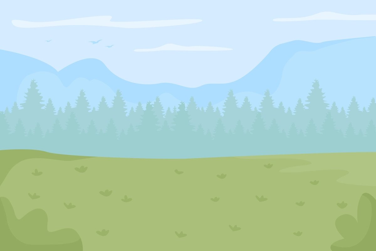 National urban parks flat color vector illustrations set