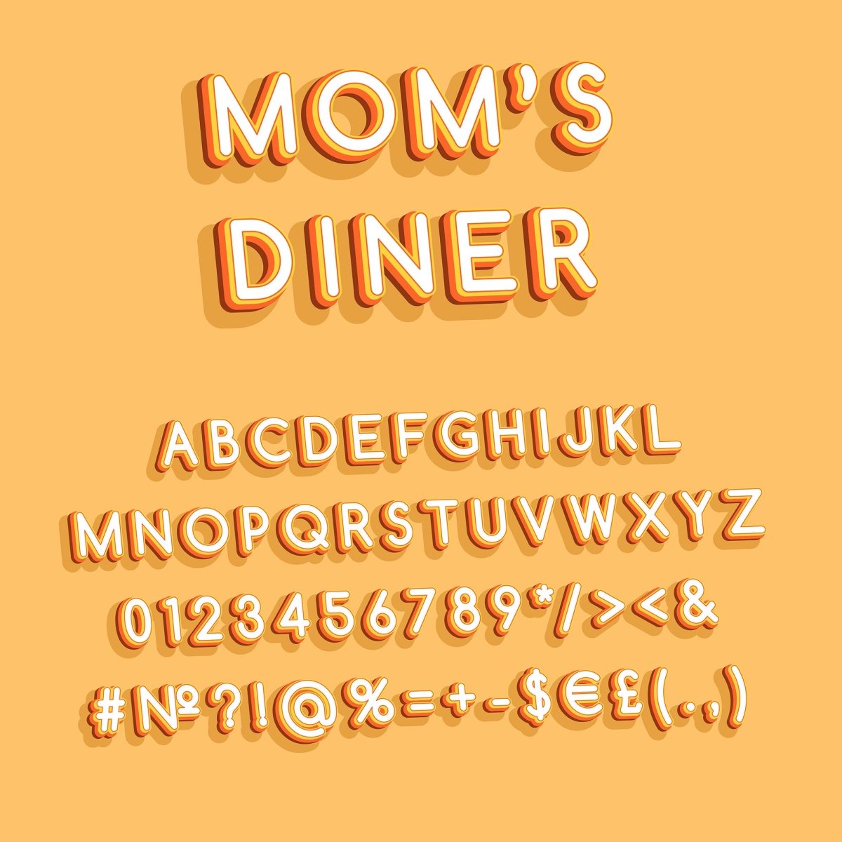 Neon light fonts bundle