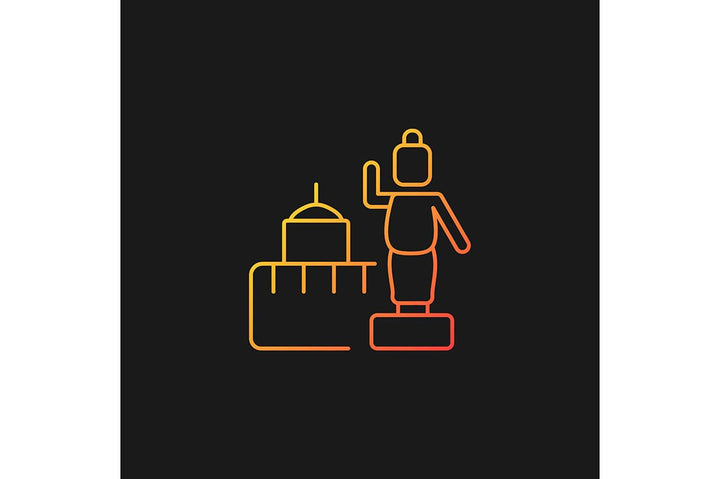 Nepal cultural heritage gradient icons set