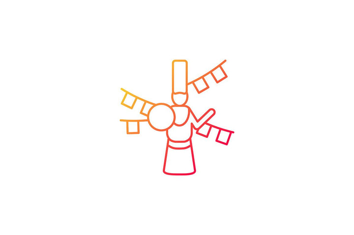 Nepal cultural heritage gradient icons set