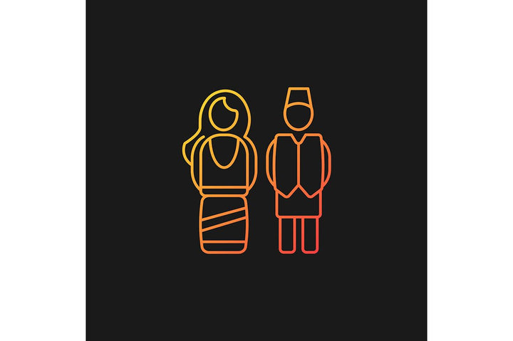 Nepal cultural heritage gradient icons set