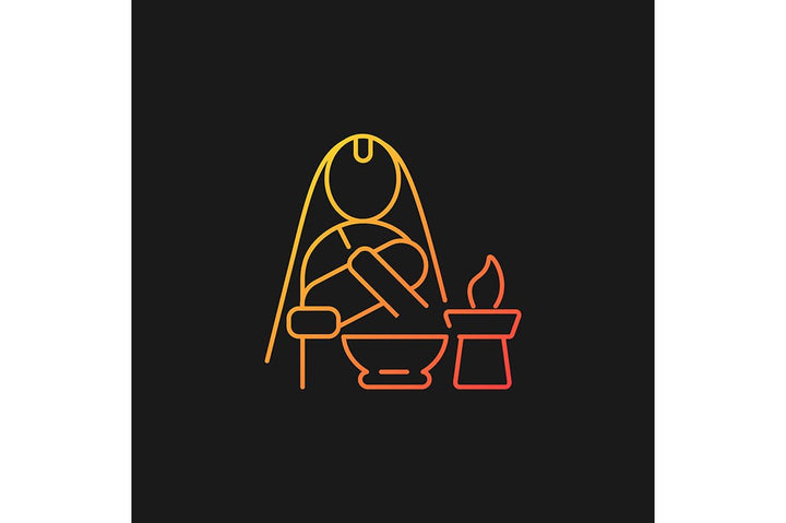 Nepal cultural heritage gradient icons set