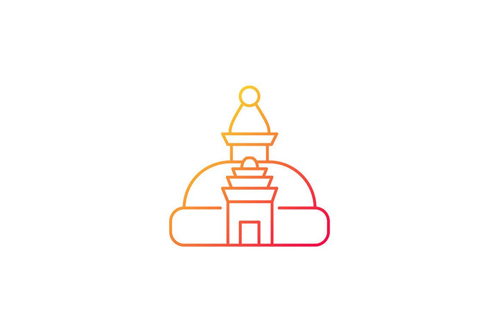 Nepal cultural heritage gradient icons set