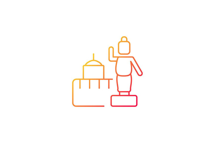 Nepal cultural heritage gradient icons set