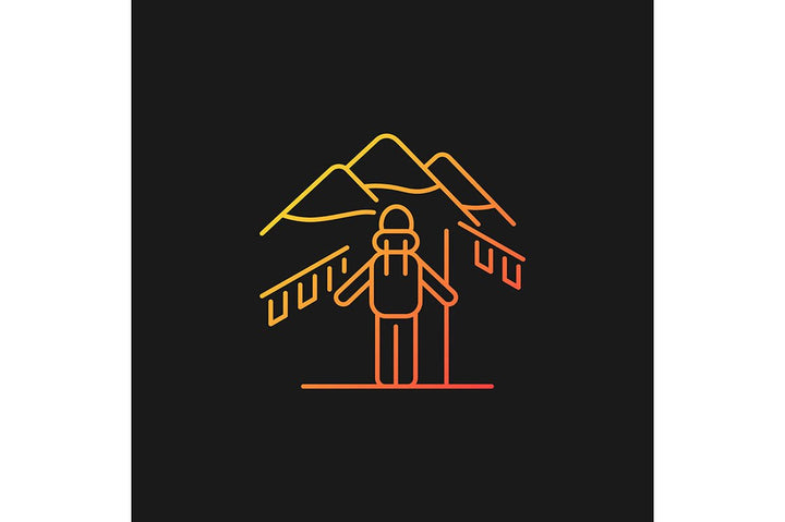 Nepal cultural heritage gradient icons set
