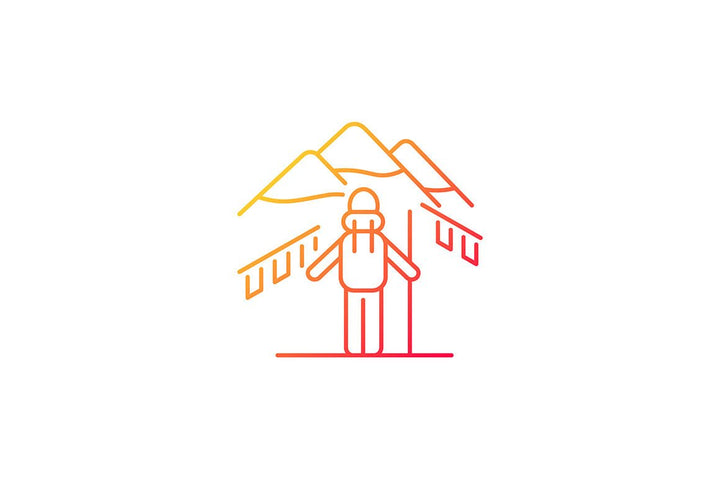 Nepal cultural heritage gradient icons set