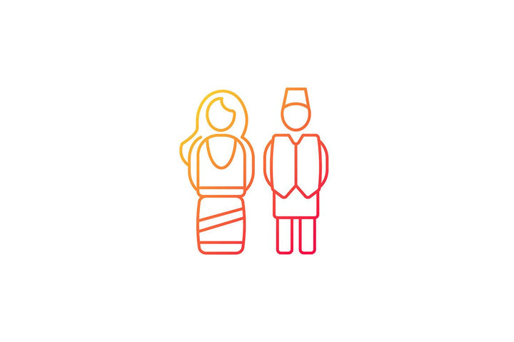 Nepal cultural heritage gradient icons set