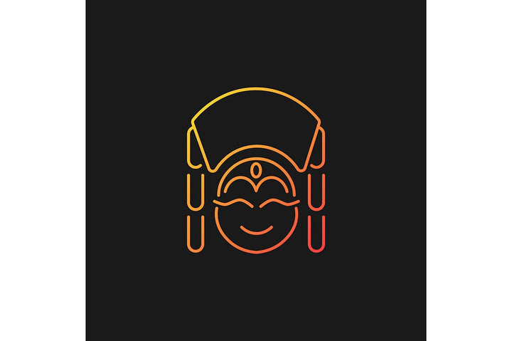 Nepal cultural heritage gradient icons set