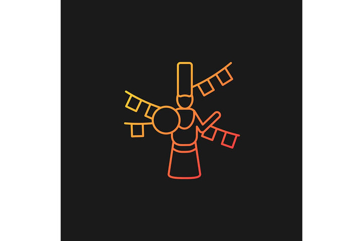Nepal cultural heritage gradient icons set