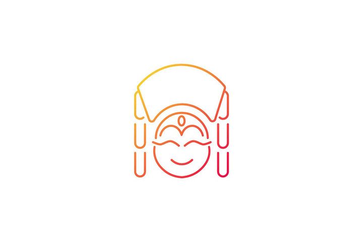 Nepal cultural heritage gradient icons set