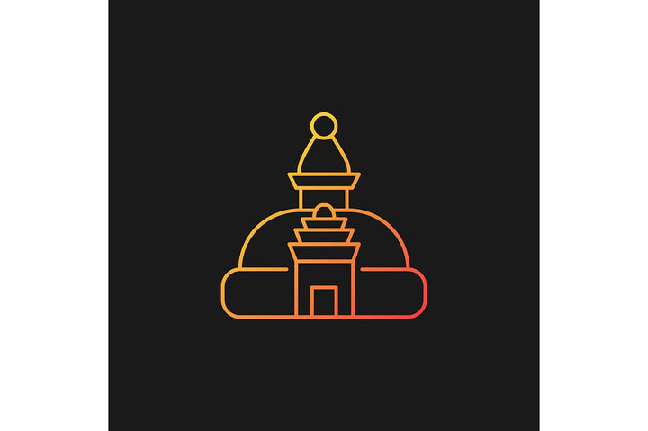 Nepal cultural heritage gradient icons set