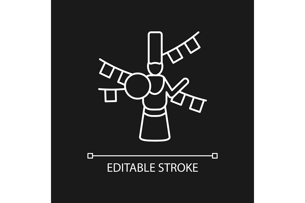 Nepal cultural heritage linear icons set for dark and light mode