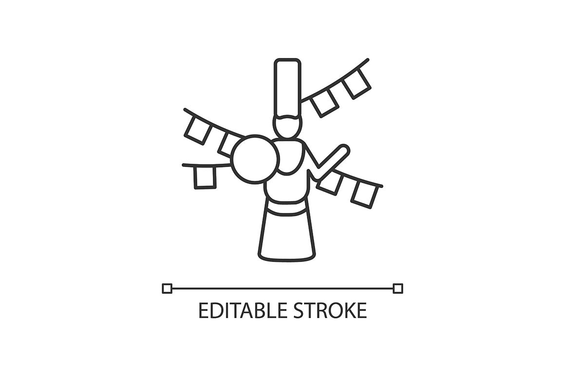 Nepal cultural heritage linear icons set for dark and light mode