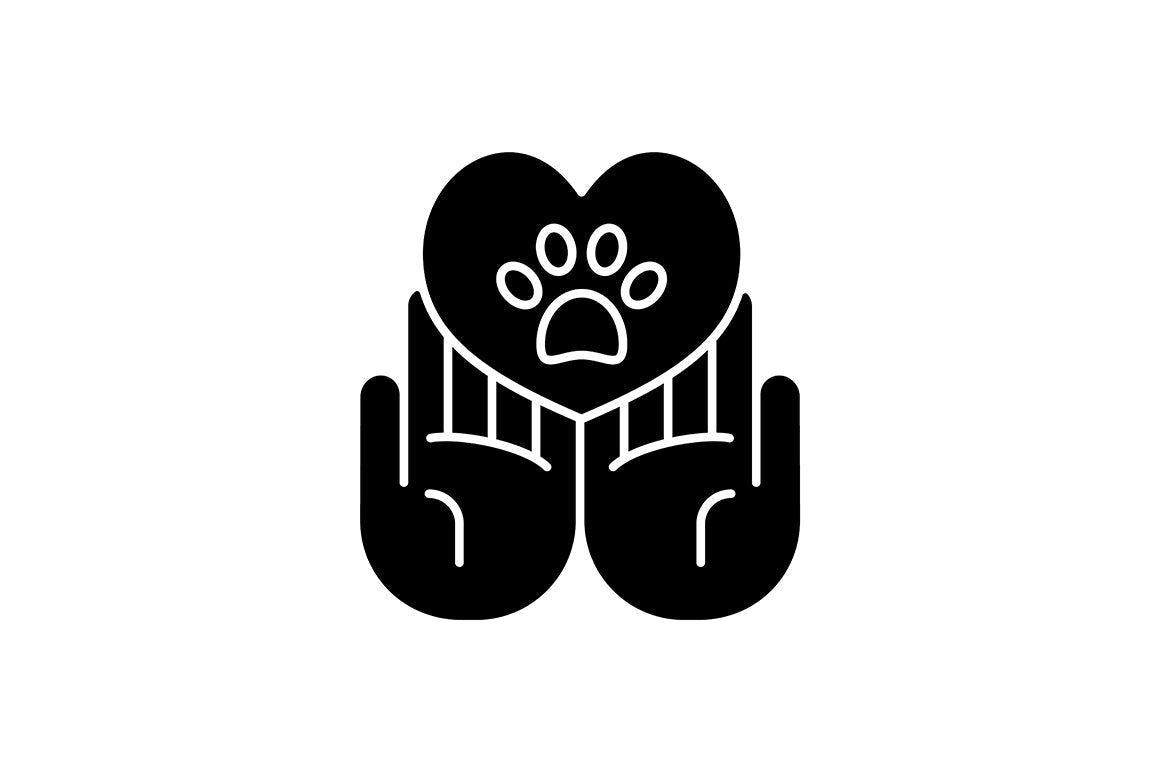 No animal testing black glyph icons set on white space