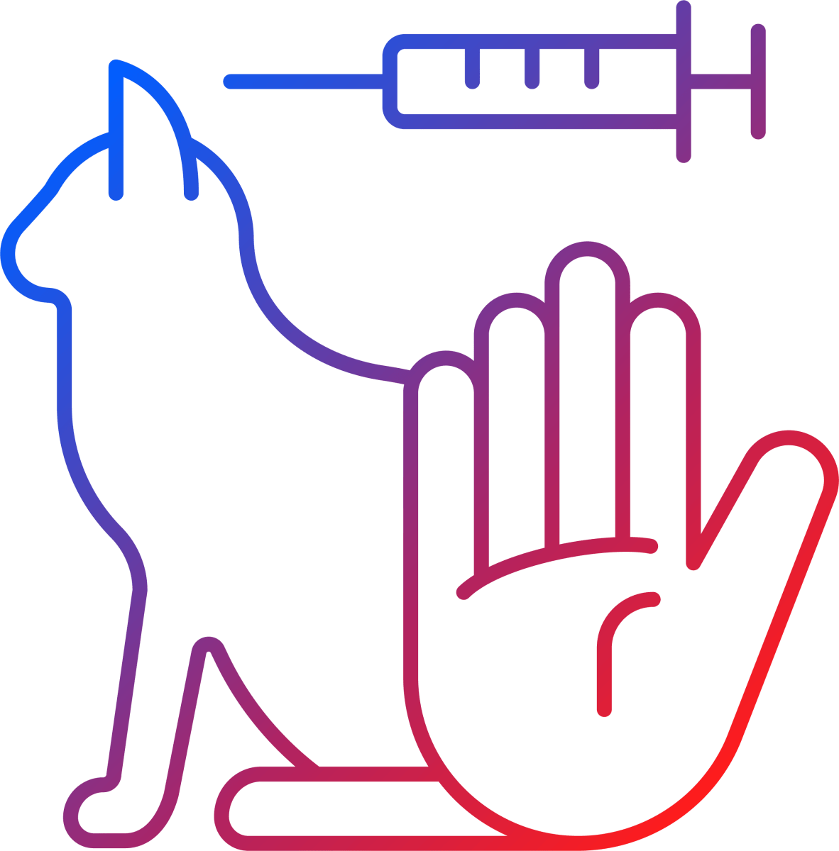No animal testing gradient linear vector icons set